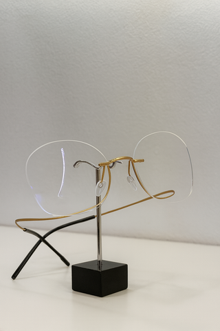 Vintage Silhouette Rimless Optical Frame- Satin Gold