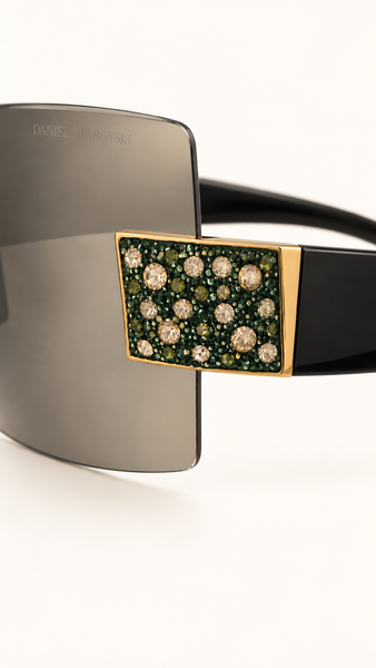 Daniel Swarovski Vintage Shield Sunglasses 23k Gold Plated finish
