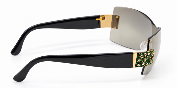 Daniel Swarovski Vintage Shield Sunglasses 23k Gold Plated finish