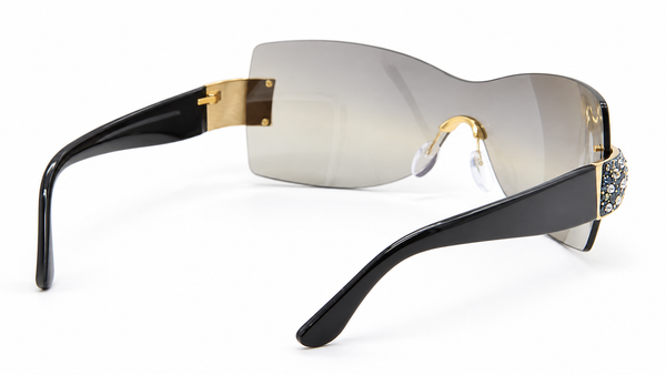 Daniel Swarovski Vintage Shield Sunglasses 23k Gold Plated finish