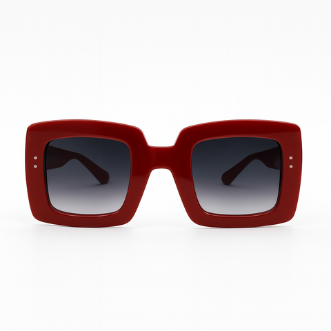 Scarlet Red Square Sunglasses