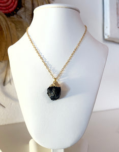 Natural Black Tourmaline Necklace