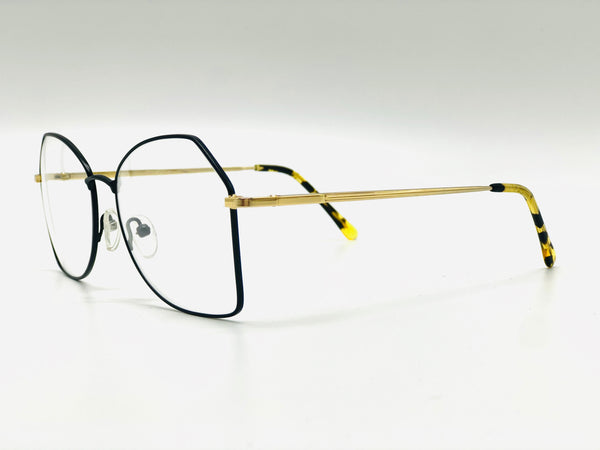 Oversized Matt black/gold optical frame