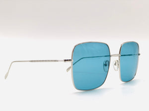 STAR metal silver square-shaped clear blue lenses sunglasses