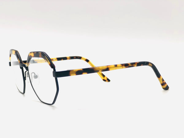 Exagonal Black Eyeglasses