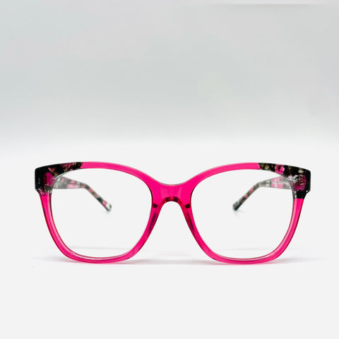 SMILE semi-transparent fucsia/black eyeglasses