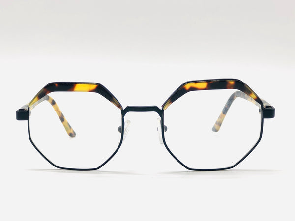 Exagonal Black Eyeglasses